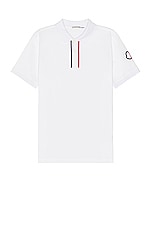 Moncler Ss Polo in White, view 1, click to view large image.