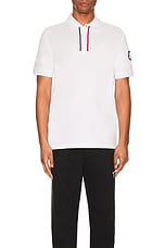Moncler Ss Polo in White, view 4, click to view large image.