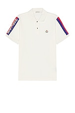 Moncler Polo in White, view 1, click to view large image.