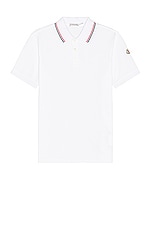 Moncler Polo in Whtie, view 1, click to view large image.