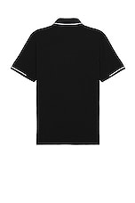 Moncler Short Sleeve Polo in Black, view 2, click to view large image.