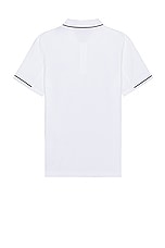 Moncler Short Sleeve Polo in Brilliant White, view 2, click to view large image.