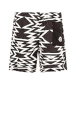 Moncler Swim Trunks in Black & White, view 2, click to view large image.