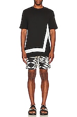 Moncler Swim Trunks in Black & White, view 4, click to view large image.
