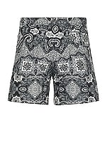 Moncler Swim Short in Black, view 2, click to view large image.