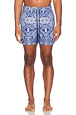 Moncler Swim Short in Bluette, view 4, click to view large image.