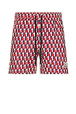 Moncler Swim Short in Red, view 1, click to view large image.