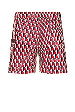 Moncler Swim Short in Red, view 2, click to view large image.