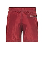 Moncler Swim Short in Soft Burgundy, view 2, click to view large image.