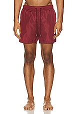 Moncler Swim Short in Soft Burgundy, view 4, click to view large image.