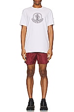 Moncler Swim Short in Soft Burgundy, view 5, click to view large image.