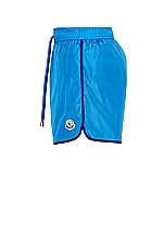 Moncler Swim Short in Electric Blue, view 3, click to view large image.