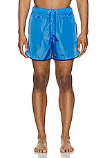 Moncler Swim Short in Electric Blue, view 5, click to view large image.