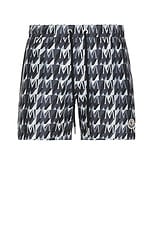 Moncler Swim Short in 3d Monogram Black, view 1, click to view large image.