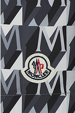Moncler Swim Short in 3d Monogram Black, view 3, click to view large image.
