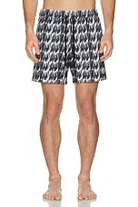 Moncler Swim Short in 3d Monogram Black, view 4, click to view large image.