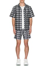 Moncler Swim Short in 3d Monogram Black, view 5, click to view large image.