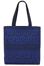 Moncler Knit Tote Bag in Navy, view 1, click to view large image.