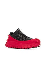 Moncler Trailgrip GTX Low Top Sneaker in Black & Red, view 2, click to view large image.