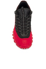 Moncler Trailgrip GTX Low Top Sneaker in Black & Red, view 4, click to view large image.