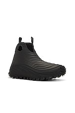 Moncler Acqua High Rain Boots in Black, view 2, click to view large image.