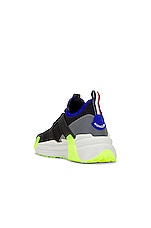 Moncler Lunarove Low Top Sneakers in Royal Black Neon, view 3, click to view large image.