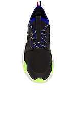 Moncler Lunarove Low Top Sneakers in Royal Black Neon, view 4, click to view large image.
