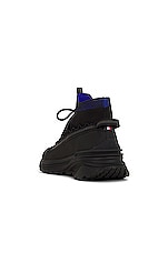 Moncler Monte Runner High Top Sneakers in Black, view 3, click to view large image.