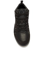 Moncler Pivot Mid High Top Sneakers in Black, view 4, click to view large image.