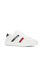Moncler Monaco M Low Top Sneaker in White, view 2, click to view large image.