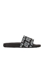 Moncler Basile Slides in Black, view 1, click to view large image.