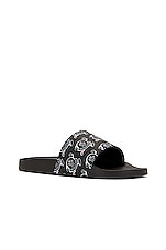 Moncler Basile Slides in Black, view 2, click to view large image.