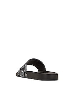 Moncler Basile Slides in Black, view 3, click to view large image.