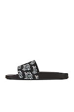 Moncler Basile Slides in Black, view 5, click to view large image.