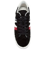 Moncler Monaco M Sneaker in Black, White & Tricolor, view 4, click to view large image.