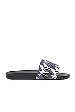 Moncler Basile Slide in Black, view 1, click to view large image.