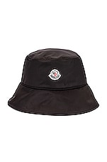 Moncler Berretto Bucket Hat in Black, view 1, click to view large image.