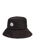 Moncler Berretto Bucket Hat in Black, view 2, click to view large image.