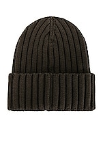 Moncler Beanie in Military Green, view 2, click to view large image.