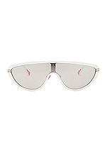 Moncler Vitesse Sunglasses in Solid White, view 1, click to view large image.