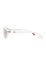 Moncler Vitesse Sunglasses in Solid White, view 3, click to view large image.