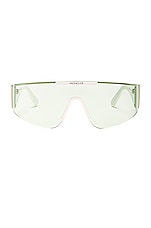 Moncler Ombrate Sunglasses in Shiny Optical White, view 1, click to view large image.