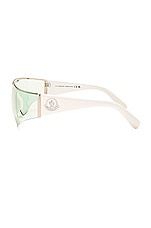 Moncler Ombrate Sunglasses in Shiny Optical White, view 3, click to view large image.