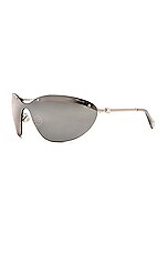 Moncler Metal Sunglasses in Silver, view 2, click to view large image.