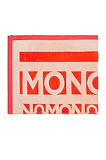 Moncler Logo Print Towel in Orange, view 1, click to view large image.