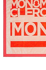 Moncler Logo Print Towel in Orange, view 4, click to view large image.
