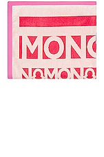 Moncler Logo Print Towel in Pink, view 1, click to view large image.