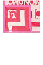 Moncler Logo Print Towel in Pink, view 2, click to view large image.