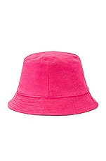 Moncler Terry Bucket Hat in Pink, view 3, click to view large image.
