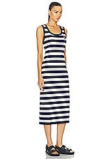 Moncler Stripe Dress in Navy & White, view 2, click to view large image.